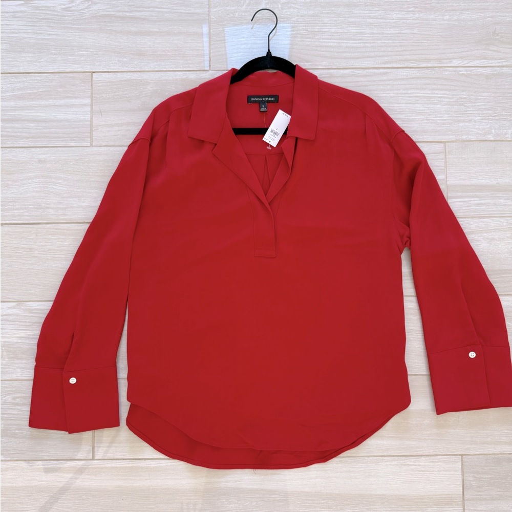 Banana Republic oversized red shirt
